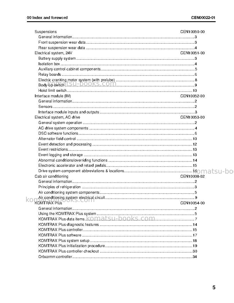 Komatsu 730e-8usa Repair & maintenance cover Page 6