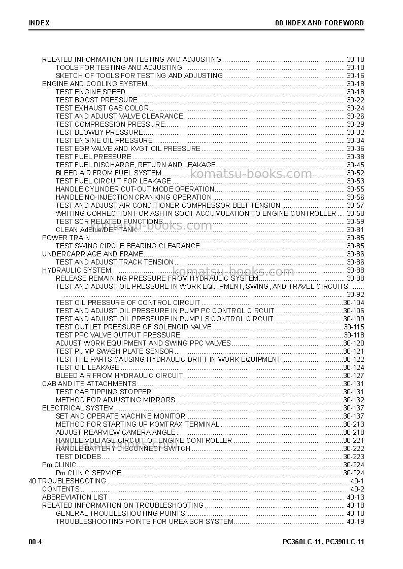 Komatsu pc390lc-11usa Repair & maintenance cover Page 6