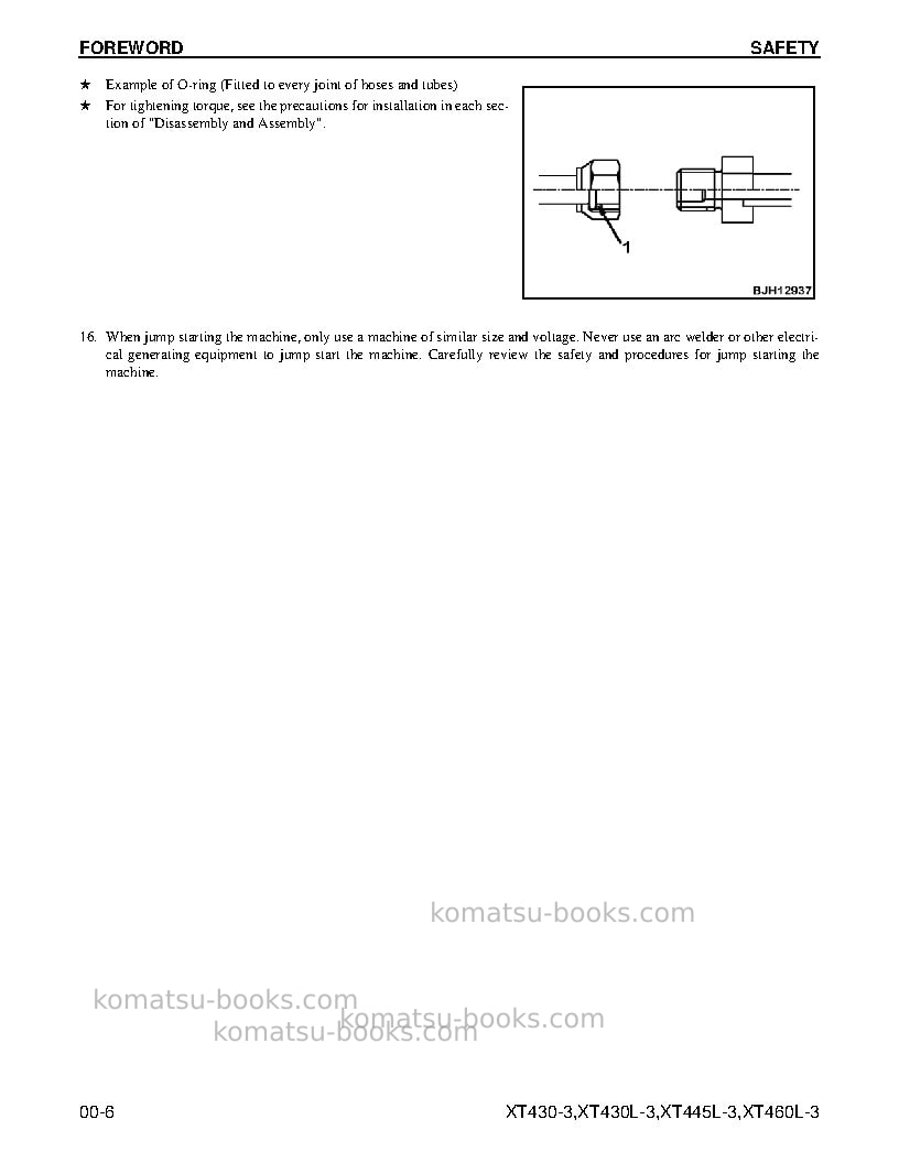 Komatsu xt445l-3usa Repair & maintenance cover Page 6 Komatsu xt445l-3usa Repair & maintenance cover Page 6