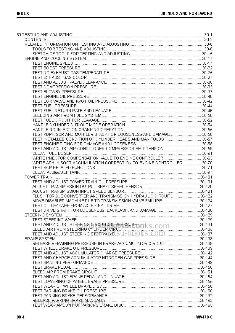 Komatsu wa470-8usa Repair & maintenance cover Page 6 Komatsu wa470-8usa Repair & maintenance cover Page 6