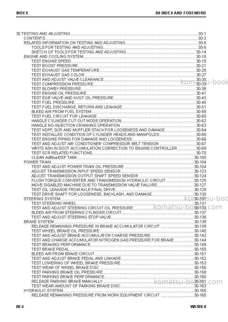 Komatsu wa380-8usa Repair & maintenance cover Page 6