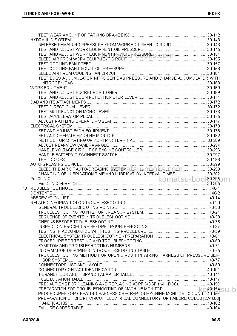 Komatsu wa320-8usa Repair & maintenance cover Page 6