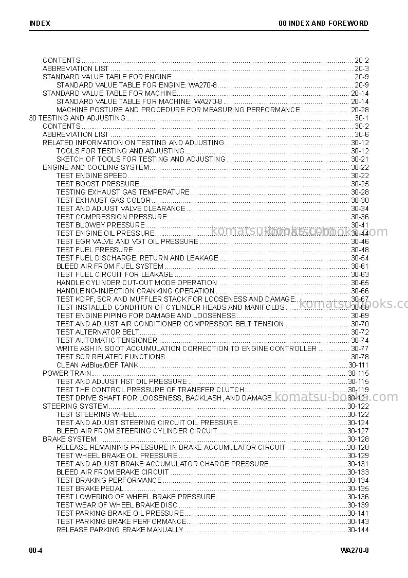 Komatsu wa270-8usa Repair & maintenance cover Page 6