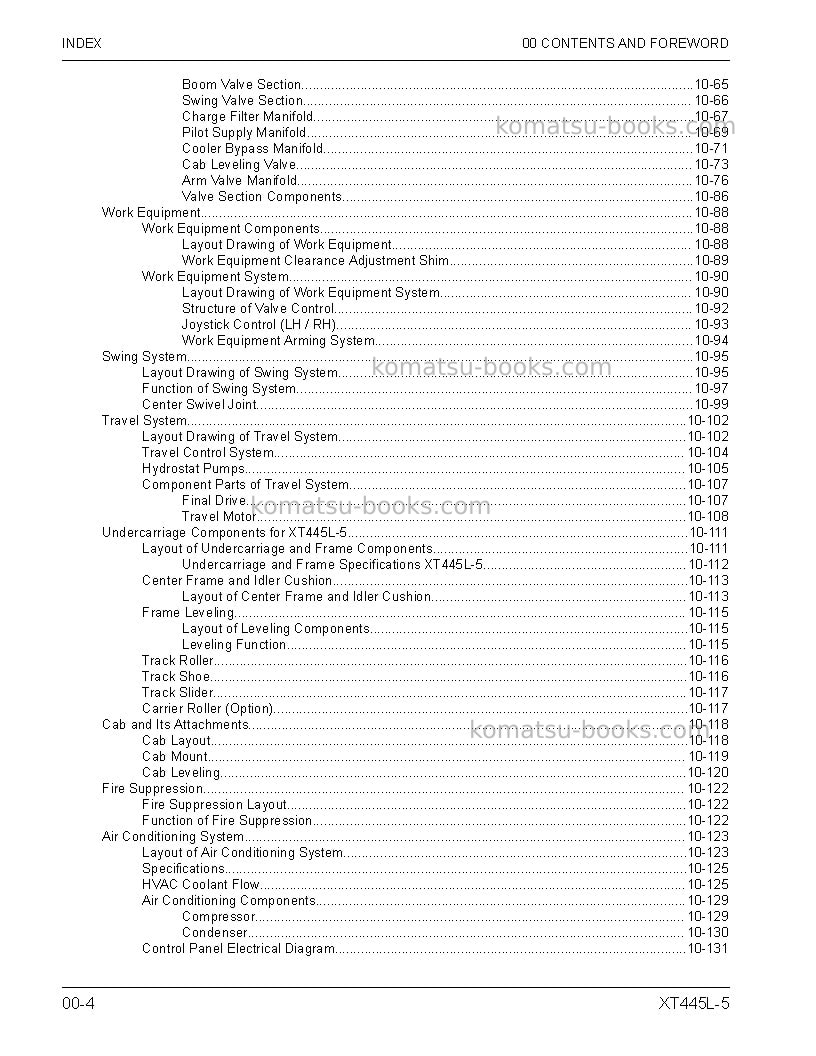 Komatsu xt445l-5usa Repair & maintenance cover Page 6
