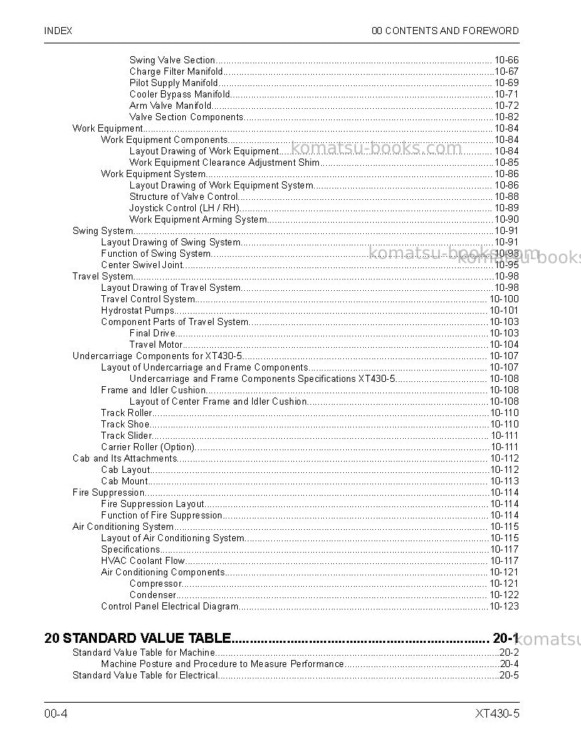 Komatsu xt430-5usa Repair & maintenance cover Page 6