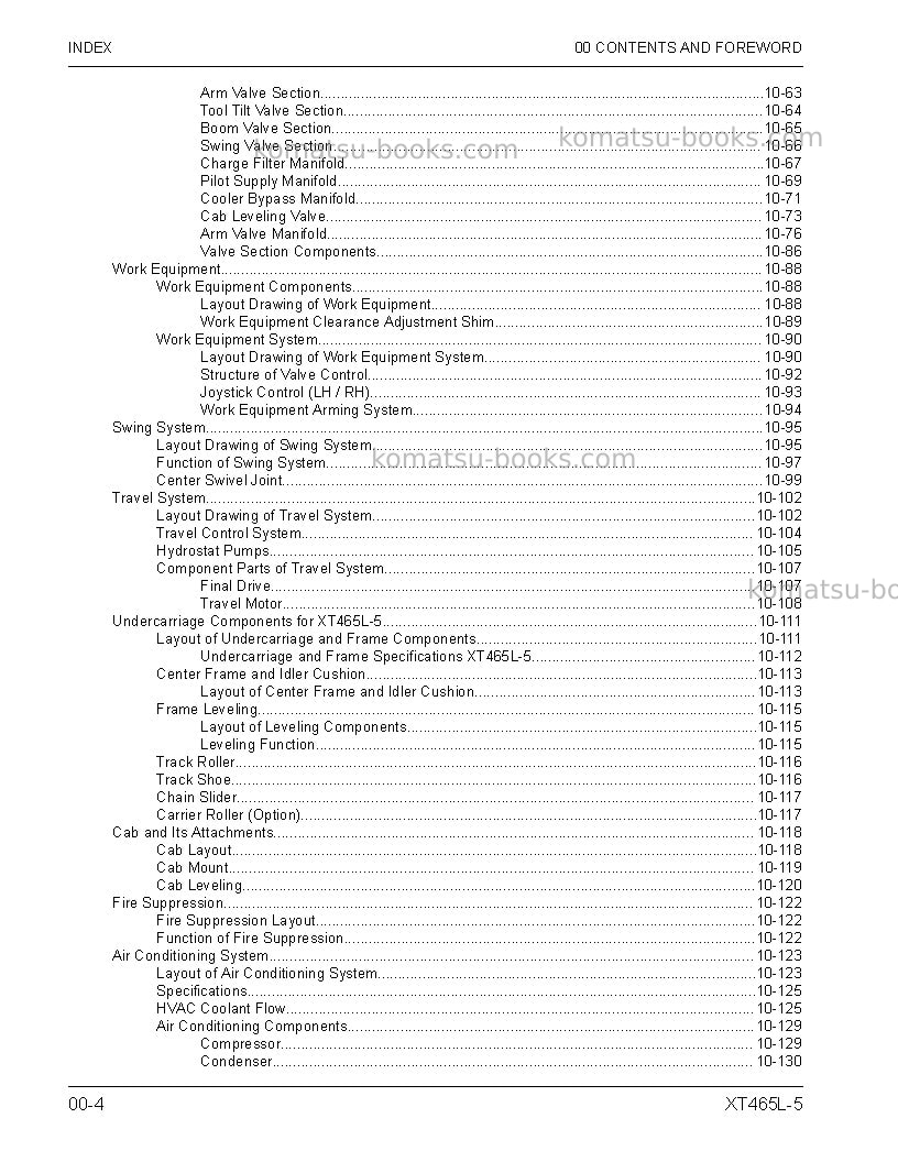 Komatsu xt465l-5usa Repair & maintenance cover Page 6