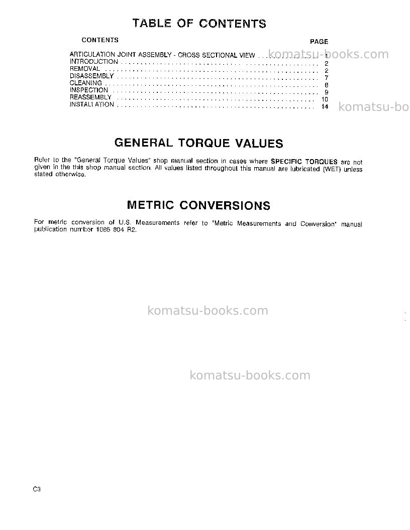 Komatsu 830 Repair & maintenance cover Page 6 Komatsu 830 Repair & maintenance cover Page 6