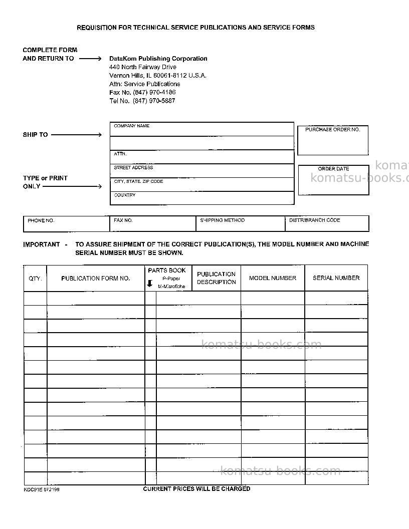Komatsu 538 Repair & maintenance cover Page 6 Komatsu 538 Repair & maintenance cover Page 6