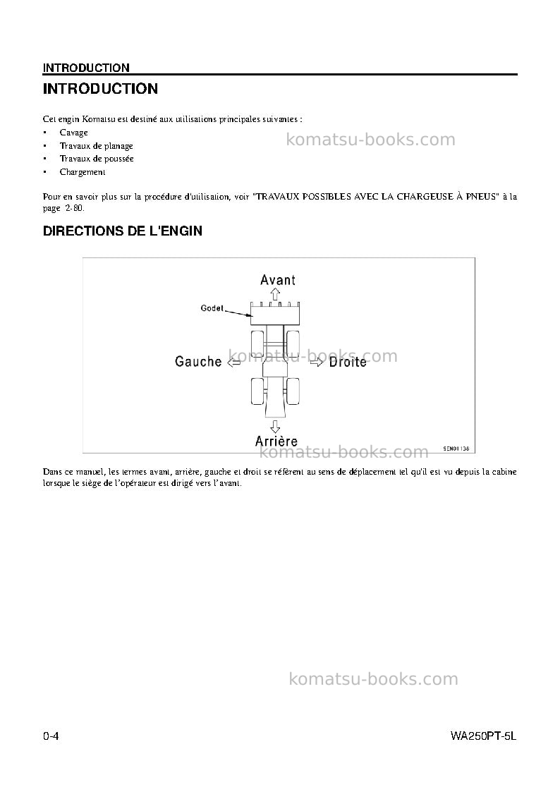Komatsu wa250pt-5usa-l Manuel d'utilisation couverture Page 6
