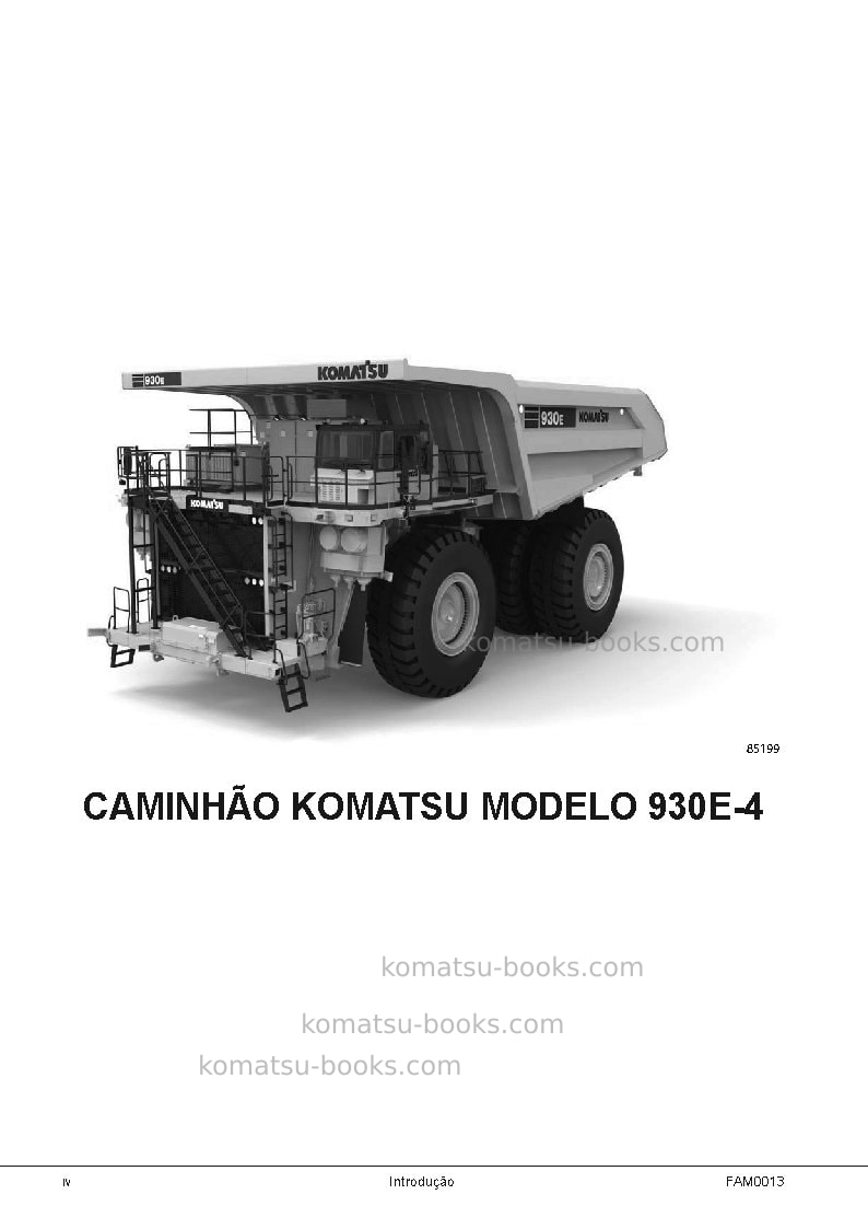 Komatsu 930e-4usa Manual de montagem em campo capa Página 6 Komatsu 930e-4usa Manual de montagem em campo capa Página 6