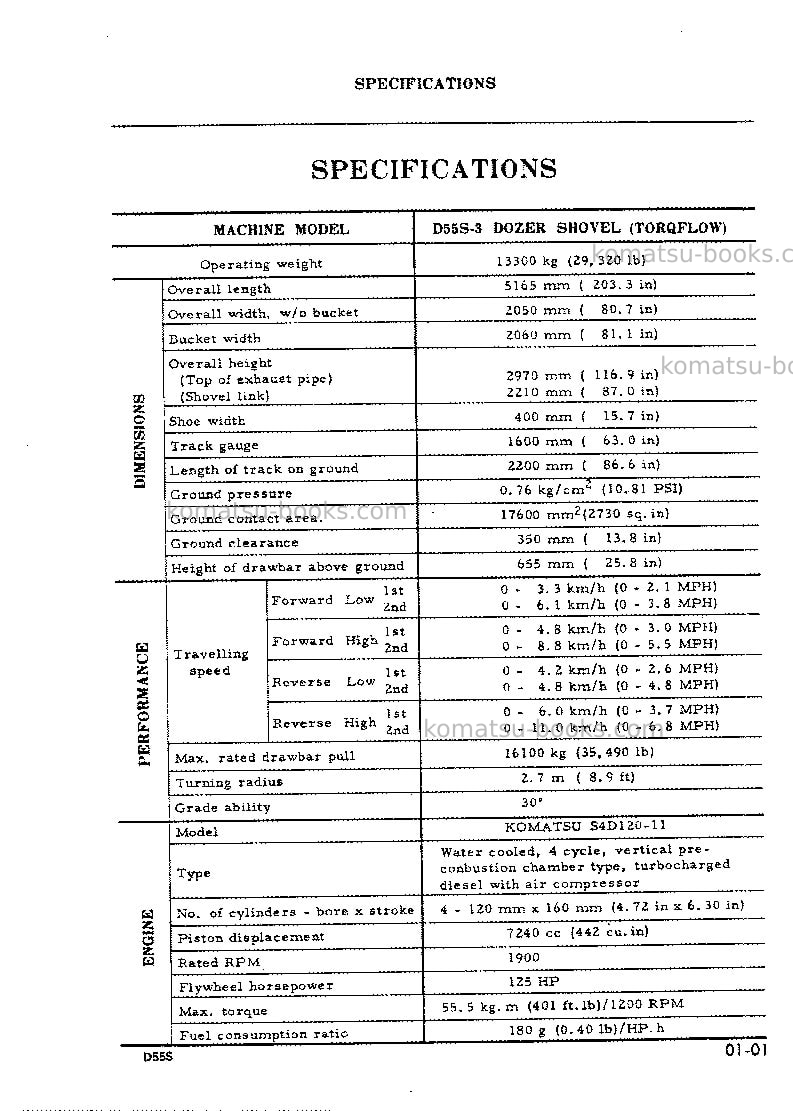 Komatsu d55s-3jpn Repair & maintenance cover Page 6