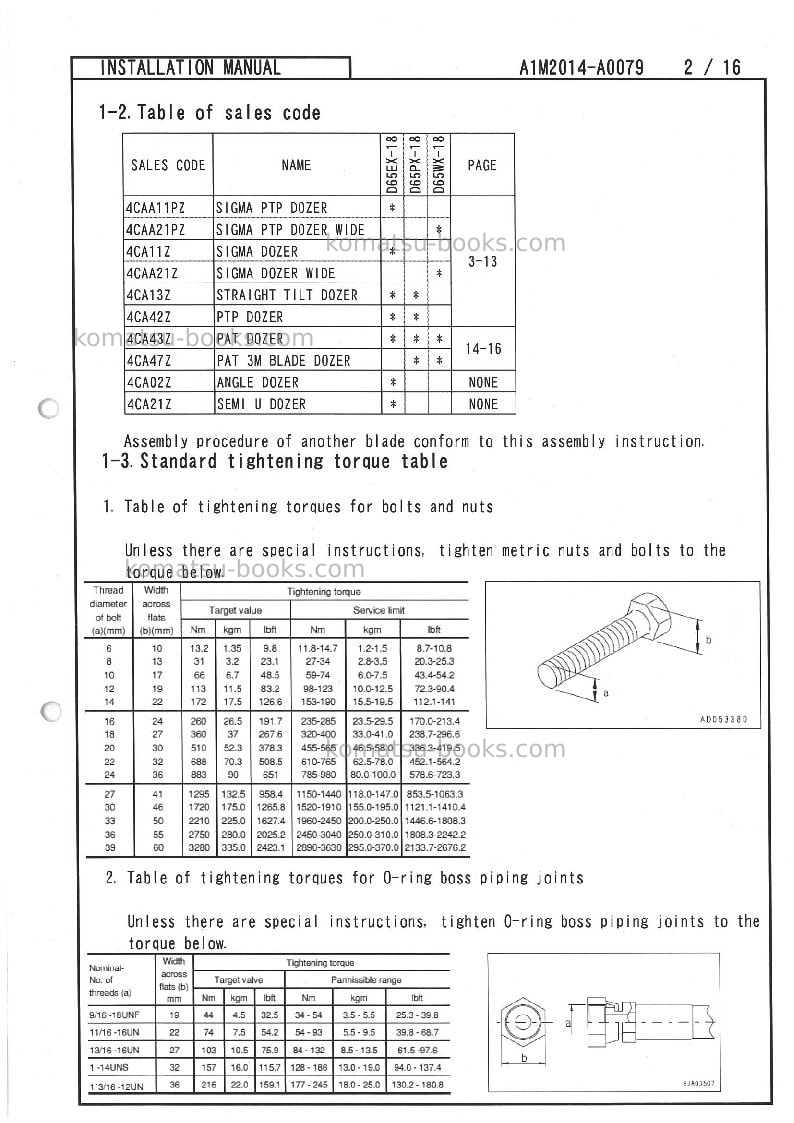 Komatsu d65ex-18jpn Field assembly manual cover Page 6 Komatsu d65ex-18jpn Field assembly manual cover Page 6