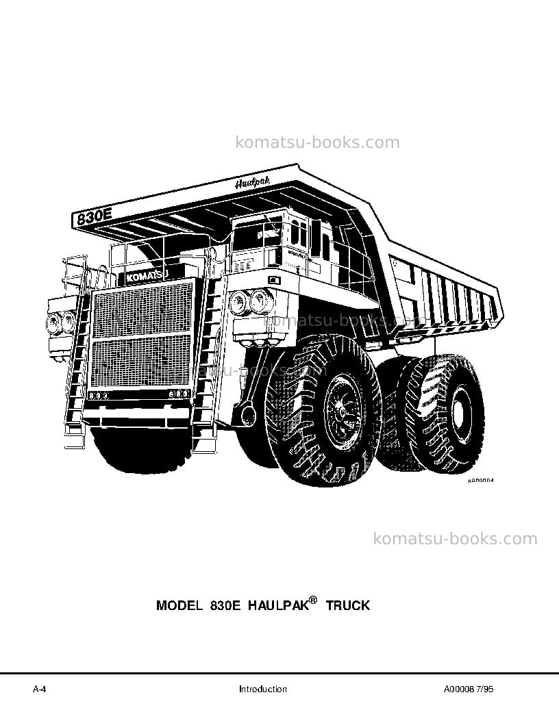 Komatsu 830eusa Repair & maintenance cover Page 6