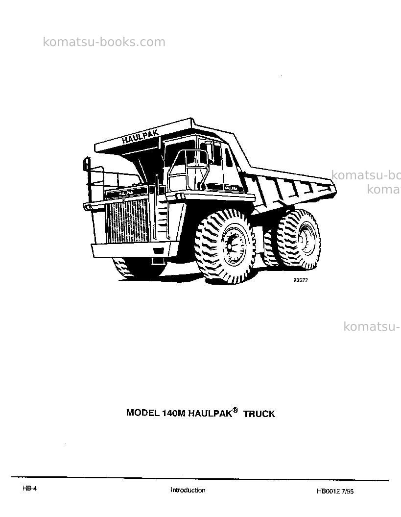 Komatsu 140musa Operation manual cover Page 6 Komatsu 140musa Operation manual cover Page 6