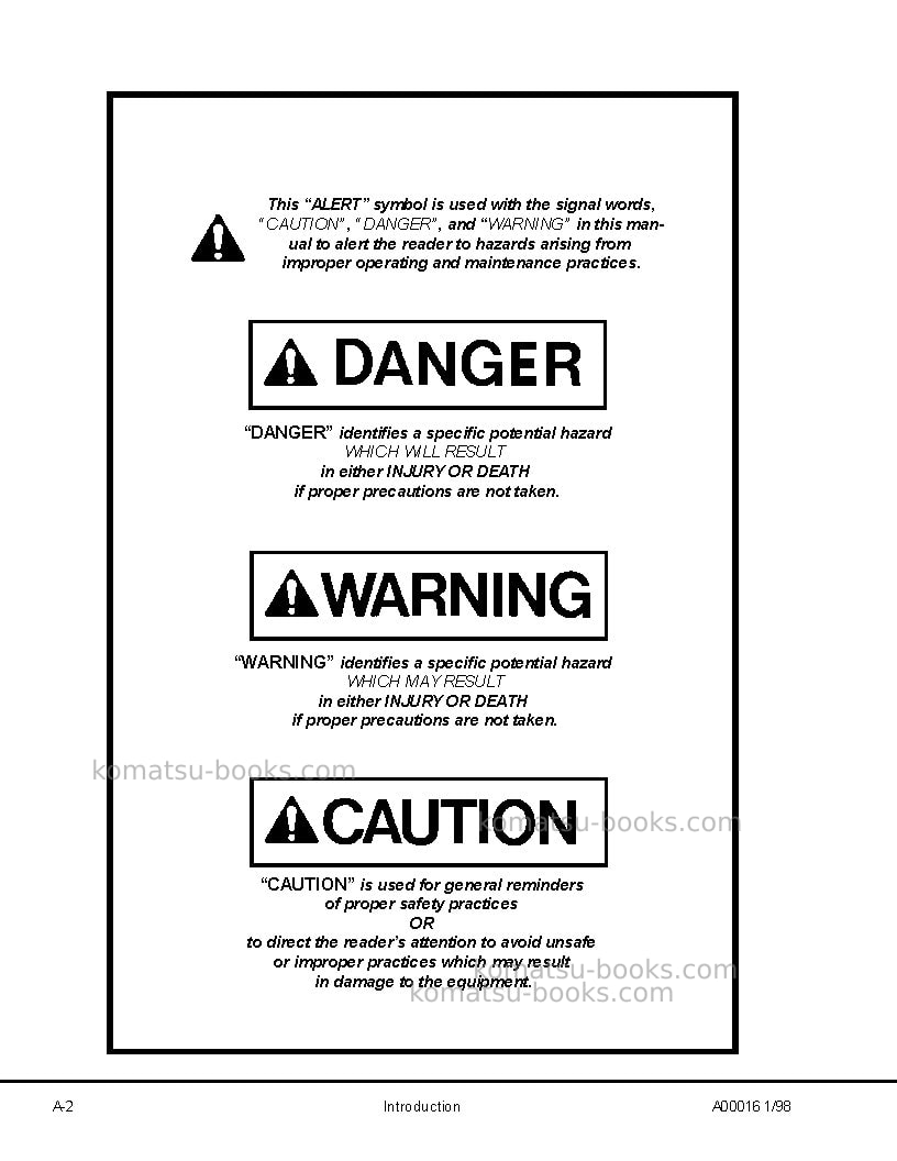 Komatsu 730eusa Repair & maintenance cover Page 6