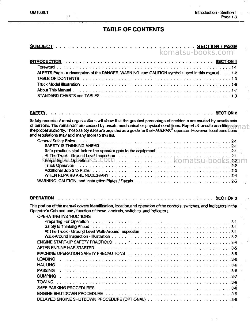Komatsu 830eusa Operation manual cover Page 6
