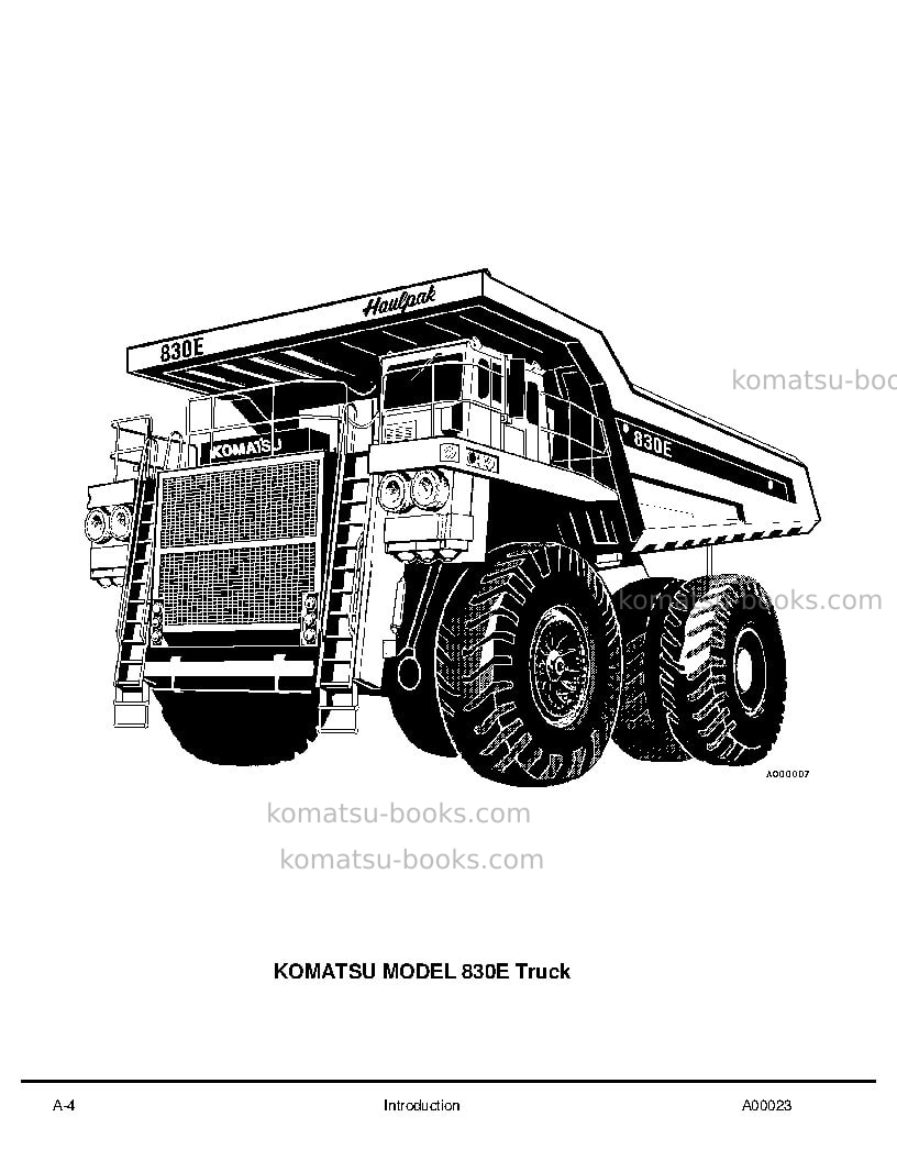 Komatsu 830eusa Repair & maintenance cover Page 6