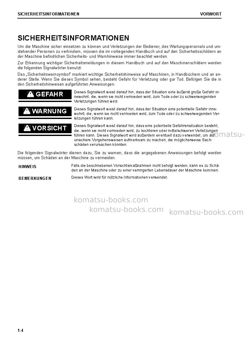 Komatsu d65exi-18jpn Betriebsanleitung Titelseite Seite 6 Komatsu d65exi-18jpn Betriebsanleitung Titelseite Seite 6