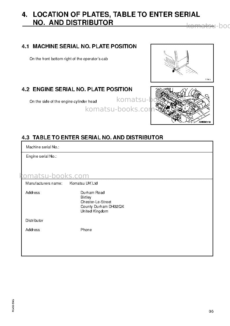 Komatsu pc450lc-6gbr-k Operation manual cover Page 6 Komatsu pc450lc-6gbr-k Operation manual cover Page 6