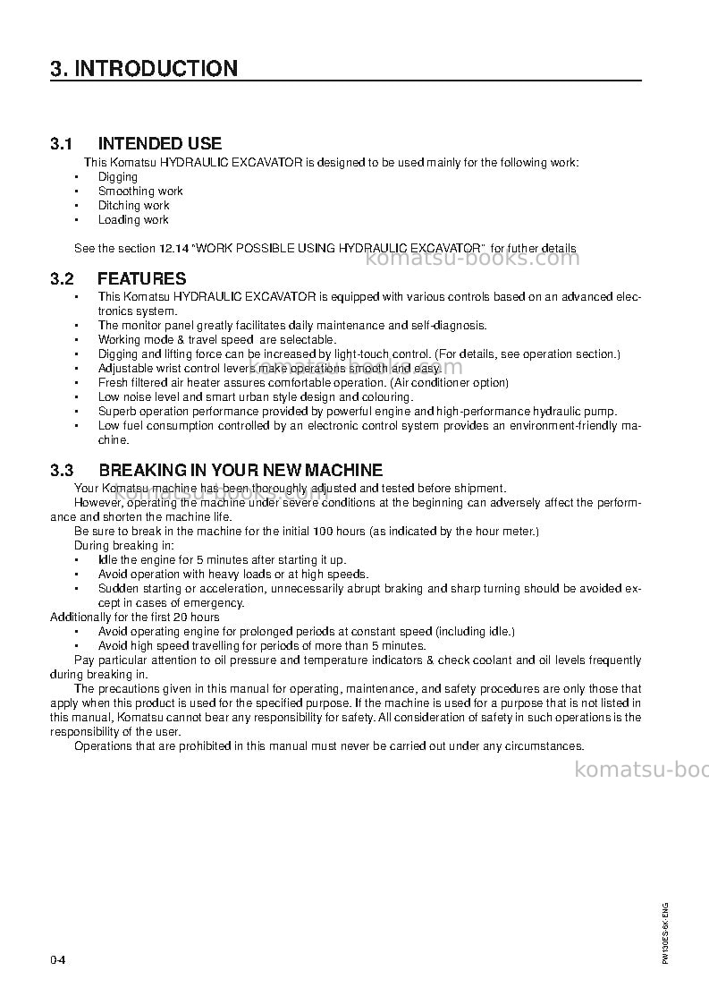 Komatsu pw130es-6gbr-k Operation manual cover Page 6