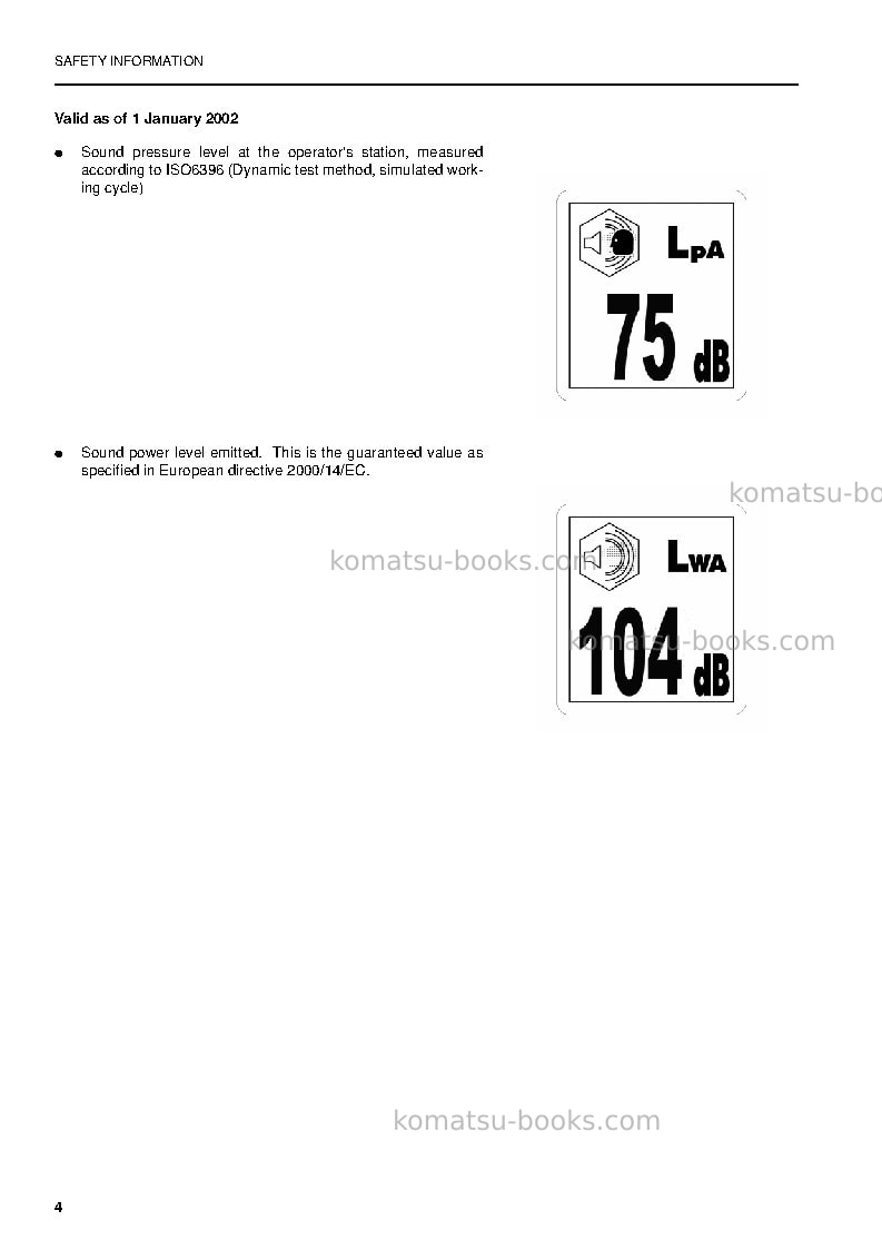 Komatsu pc210-6gbr-k Operation manual cover Page 6 Komatsu pc210-6gbr-k Operation manual cover Page 6