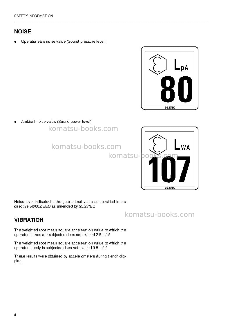 Komatsu pc340nlc-6gbr-k Operation manual cover Page 6 Komatsu pc340nlc-6gbr-k Operation manual cover Page 6