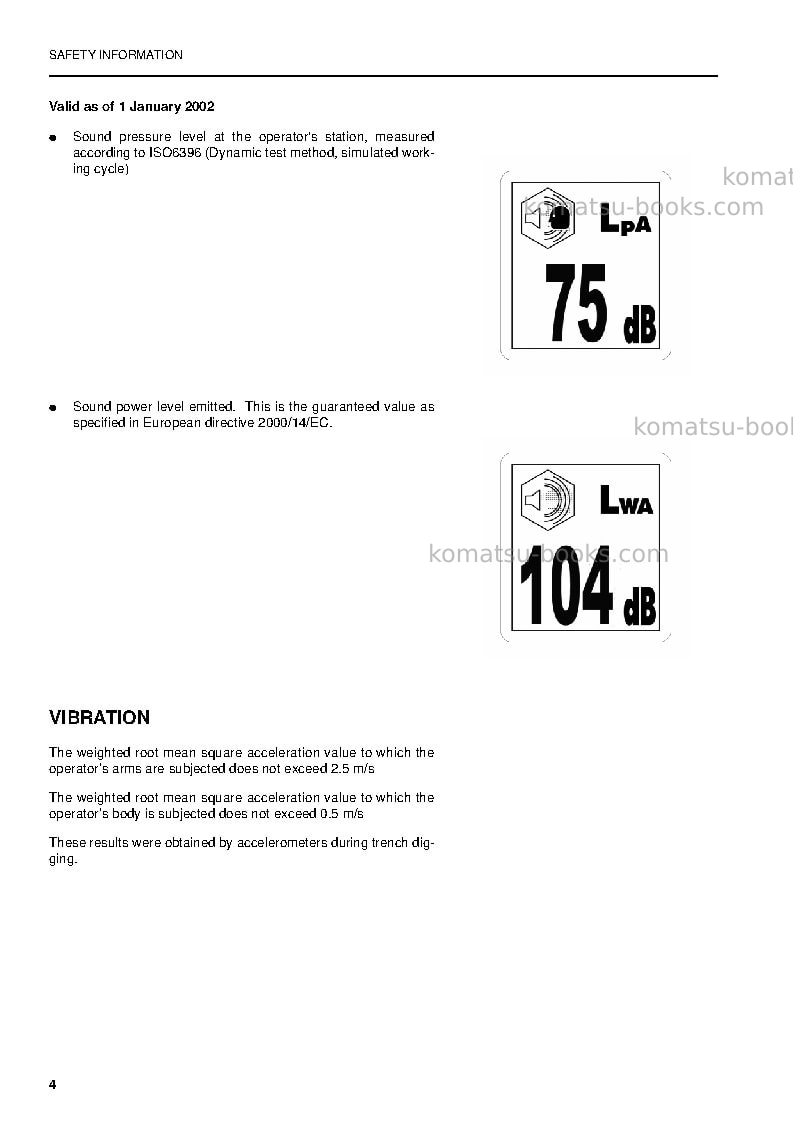 Komatsu pc290lc-6gbr-k Operation manual cover Page 6 Komatsu pc290lc-6gbr-k Operation manual cover Page 6