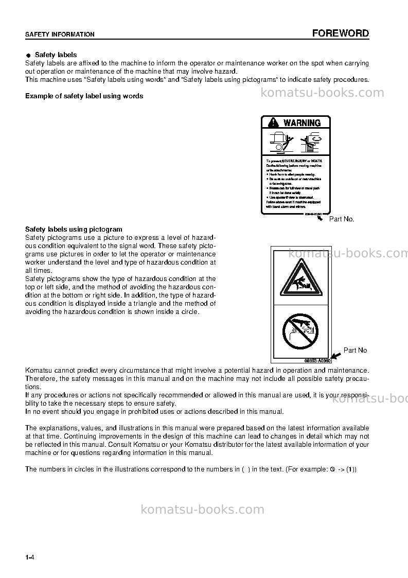 Komatsu d41p-6jpn Operation manual cover Page 6 Komatsu d41p-6jpn Operation manual cover Page 6