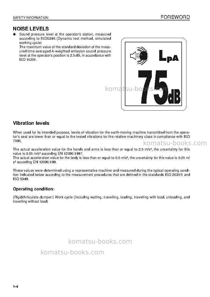 Komatsu hd785-7jpn Operation manual cover Page 6 Komatsu hd785-7jpn Operation manual cover Page 6