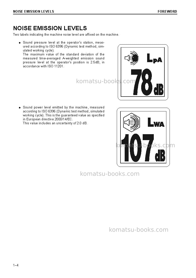 Komatsu d61ex-23jpn Operation manual cover Page 6