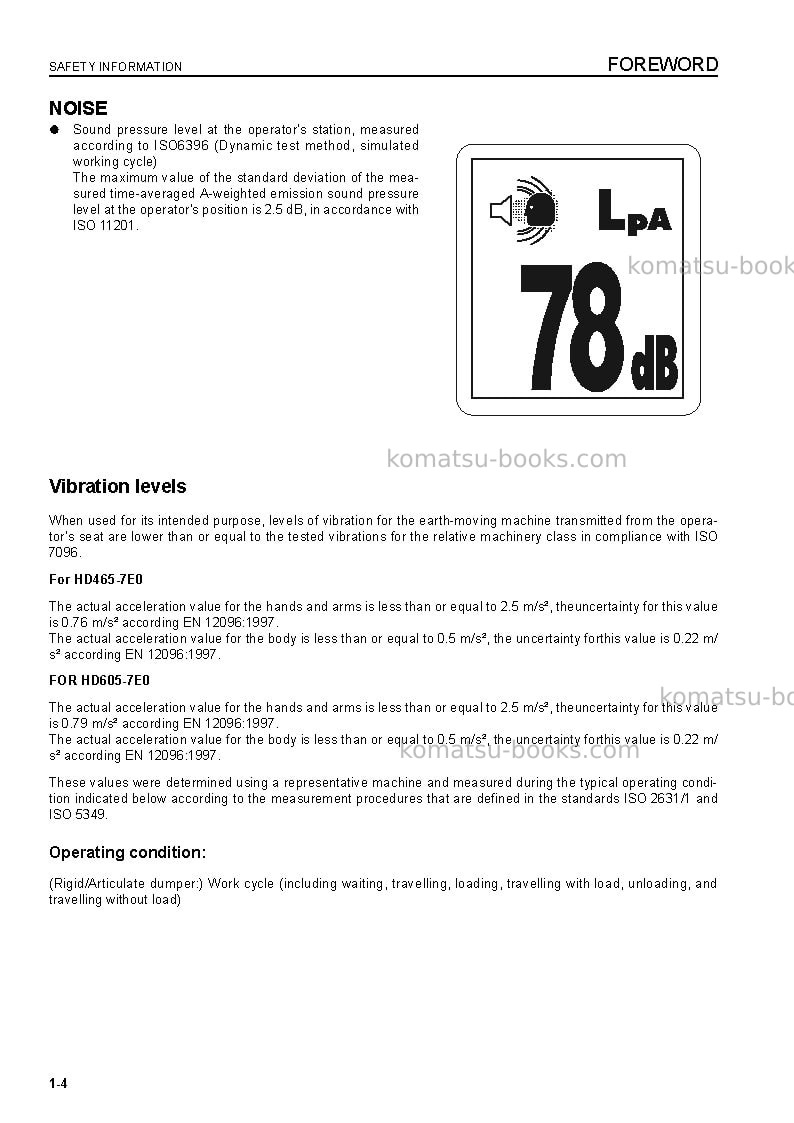 Komatsu hd465-7jpn-e0 Operation manual cover Page 6 Komatsu hd465-7jpn-e0 Operation manual cover Page 6