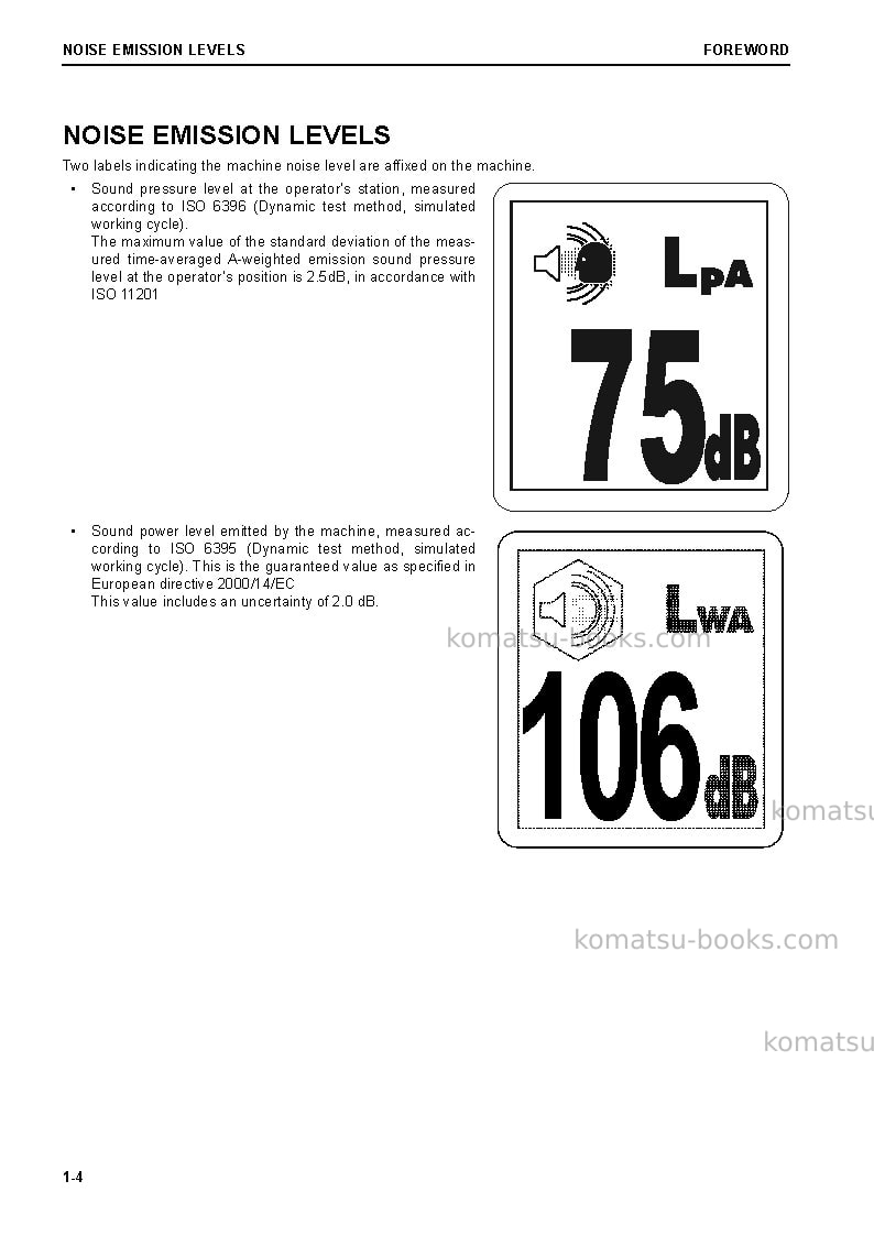 Komatsu gd675-6jpn Operation manual cover Page 6