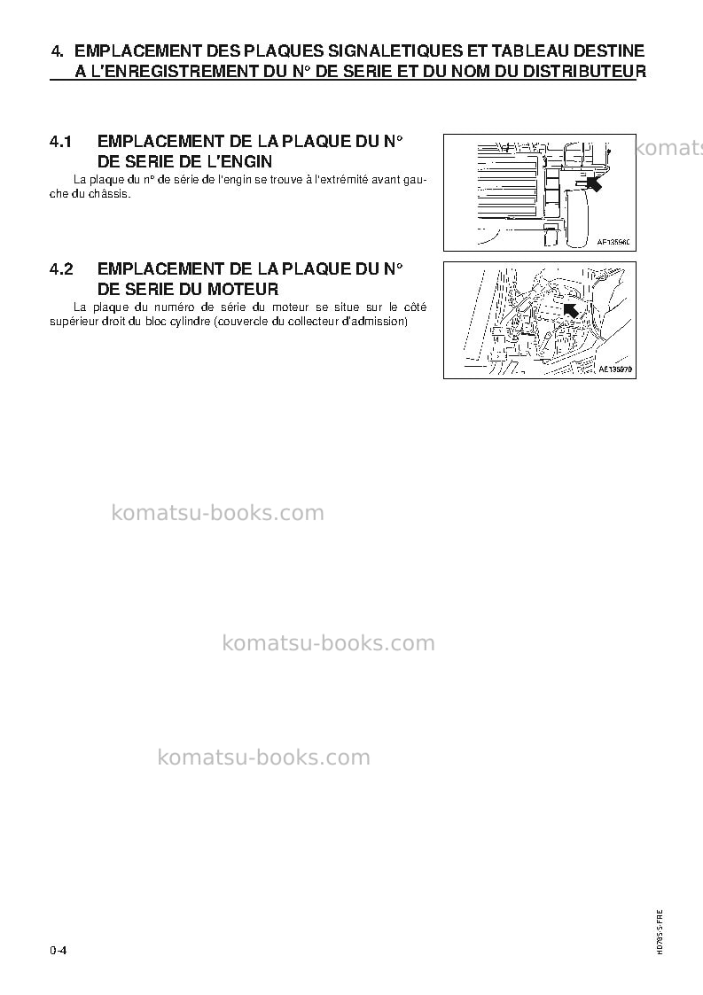 Komatsu hd785-5jpn Manuel d'utilisation couverture Page 6 Komatsu hd785-5jpn Manuel d'utilisation couverture Page 6