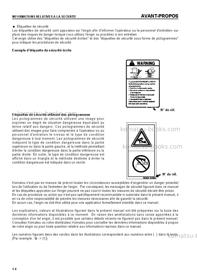 Komatsu d275ax-5jpn Manuel d'utilisation couverture Page 6