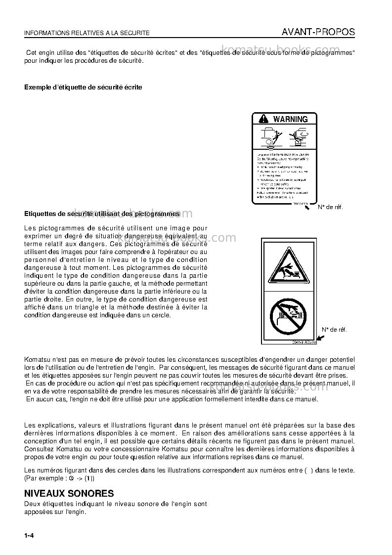 Komatsu d275ax-5jpn Manuel d'utilisation couverture Page 6