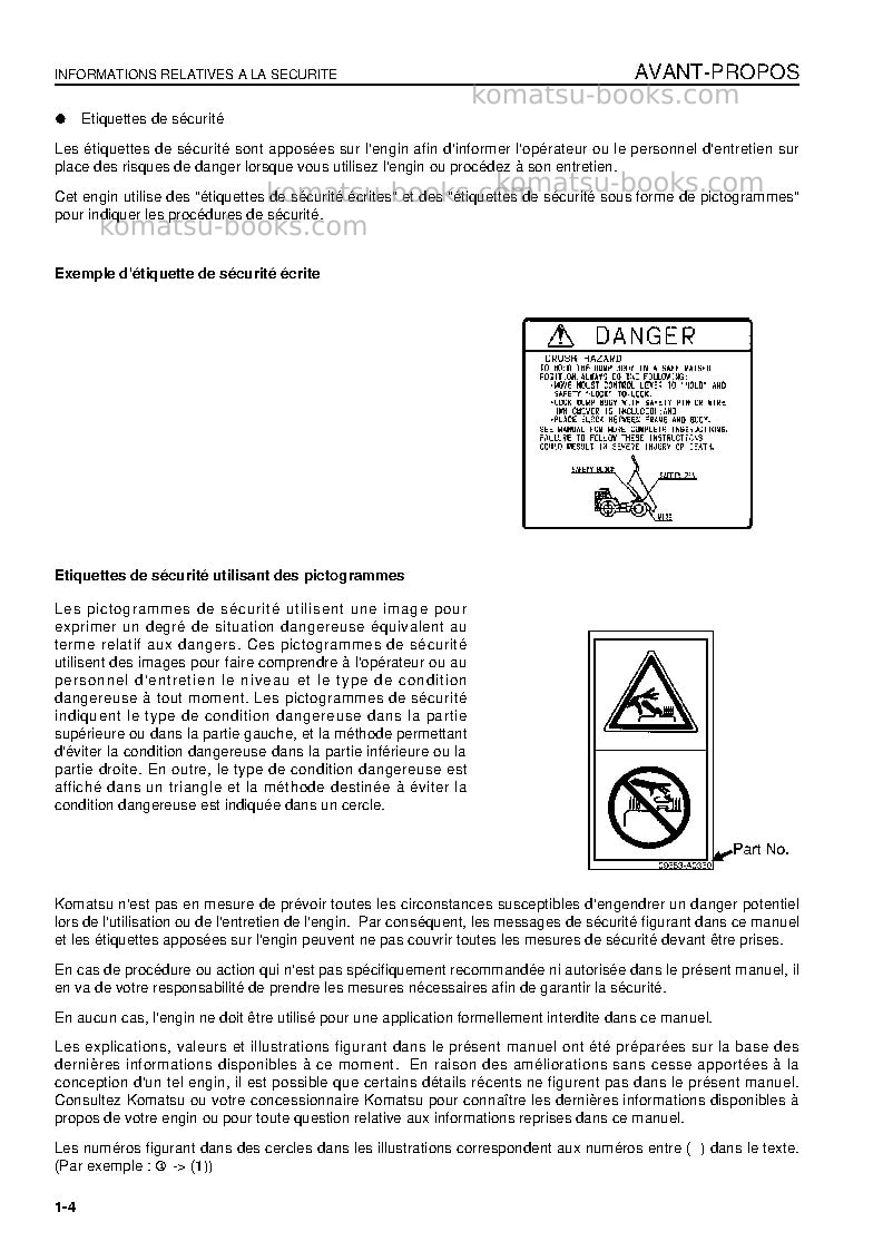 Komatsu hd465-7jpn Manuel d'utilisation couverture Page 6 Komatsu hd465-7jpn Manuel d'utilisation couverture Page 6