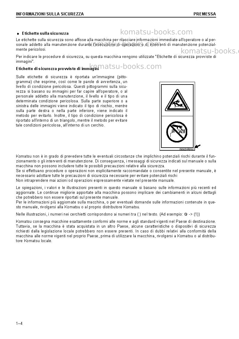 Komatsu pc228uslc-10jpn Manuale operativo copertina Pagina 6 Komatsu pc228uslc-10jpn Manuale operativo copertina Pagina 6