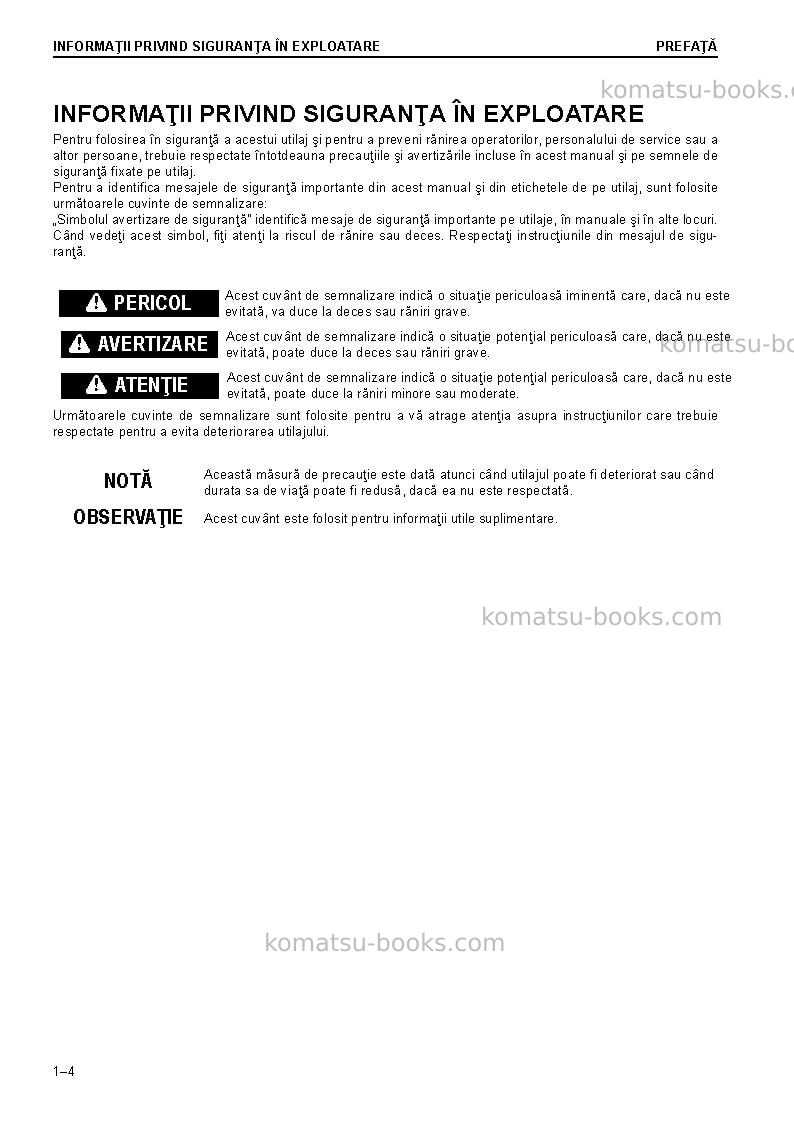 Komatsu d37px-23jpn Operation manual cover Page 6 Komatsu d37px-23jpn Operation manual cover Page 6