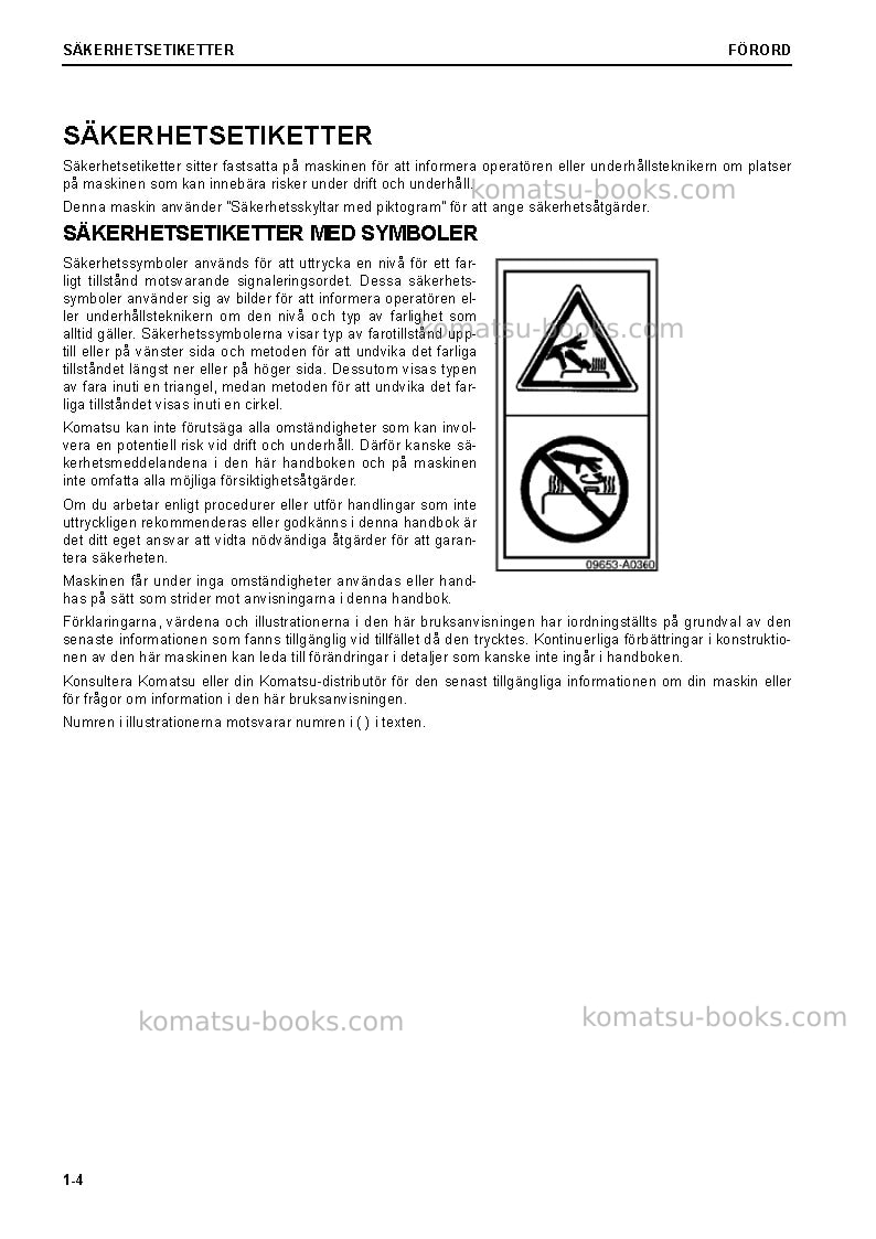 Komatsu pc78us-10jpn Operation manual cover Page 6 Komatsu pc78us-10jpn Operation manual cover Page 6