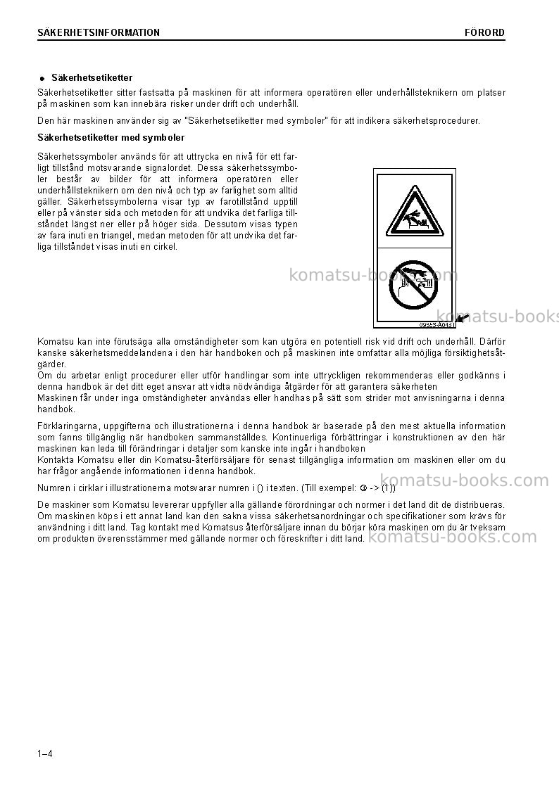 Komatsu pc228uslc-10jpn Operation manual cover Page 6