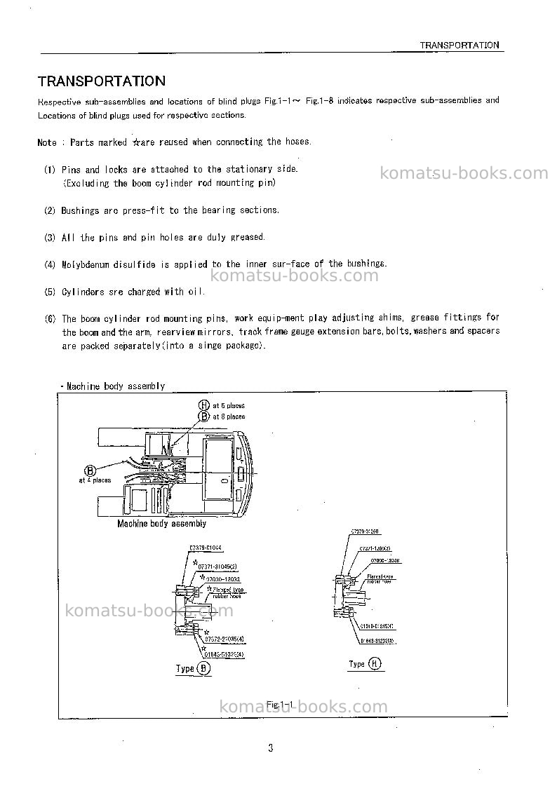 Komatsu pc400lc-6jpn-offset boom, excel Field assembly manual cover Page 6 Komatsu pc400lc-6jpn-offset boom, excel Field assembly manual cover Page 6