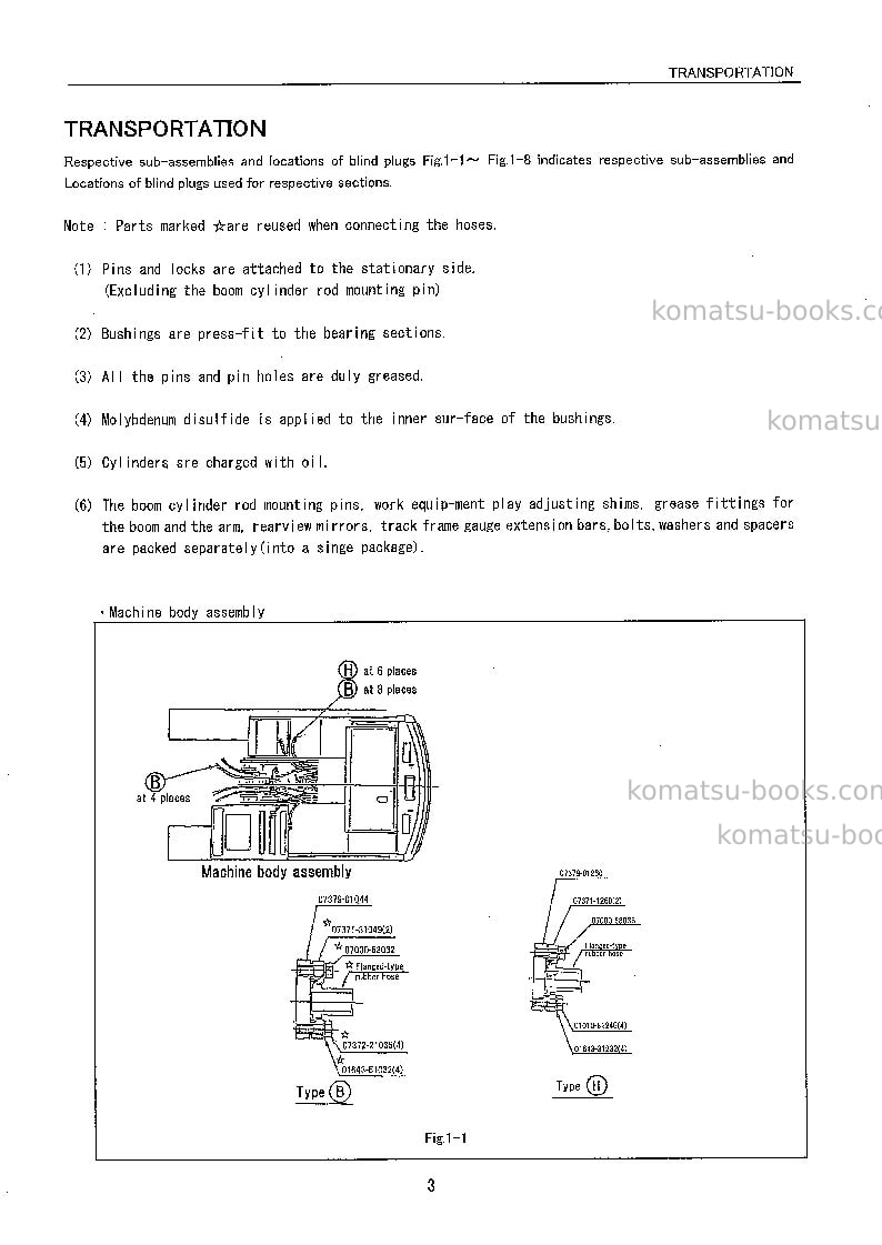 Komatsu pc400lc-6jpn--50c degree, offset boom spec Field assembly manual cover Page 6 Komatsu pc400lc-6jpn--50c degree, offset boom spec Field assembly manual cover Page 6