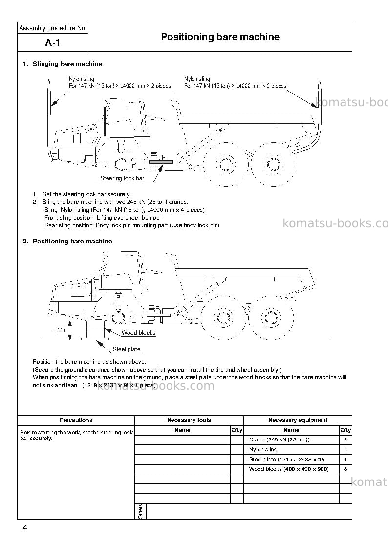 Komatsu hm300-1jpn Field assembly manual cover Page 6 Komatsu hm300-1jpn Field assembly manual cover Page 6