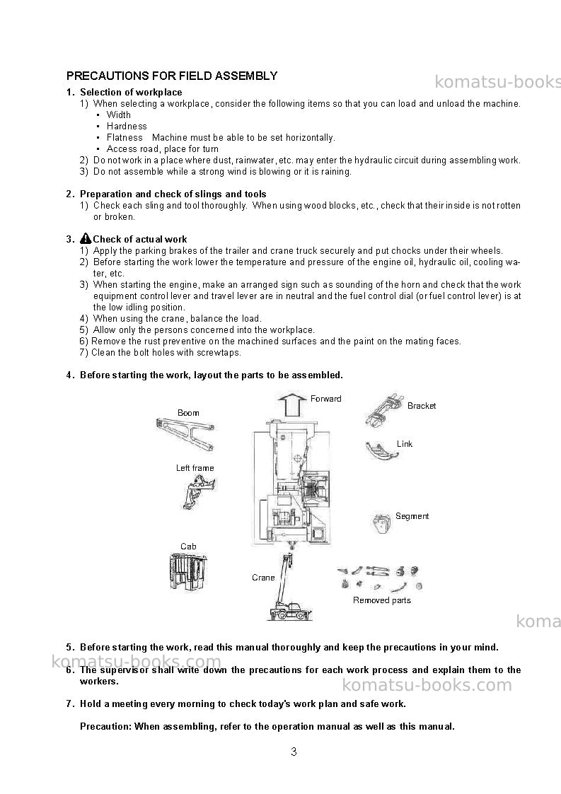 Komatsu d155c-1jpn Field assembly manual cover Page 6