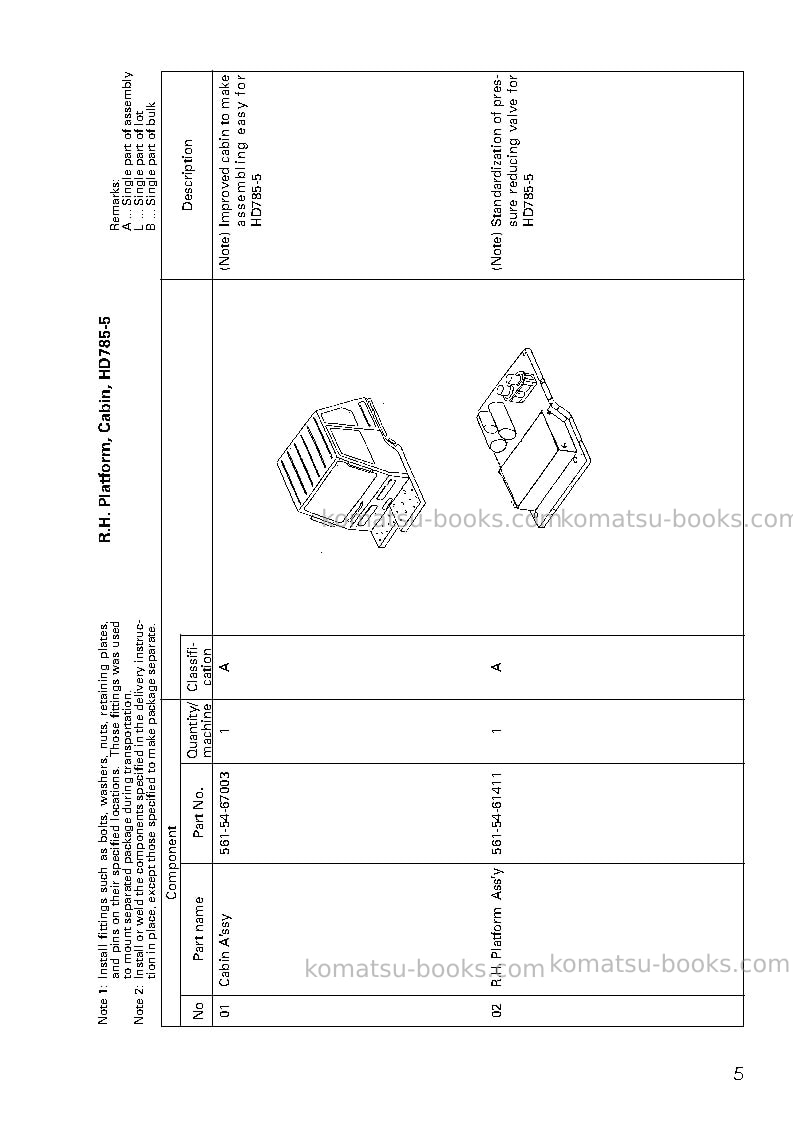 Komatsu hd785-5jpn Field assembly manual cover Page 6 Komatsu hd785-5jpn Field assembly manual cover Page 6