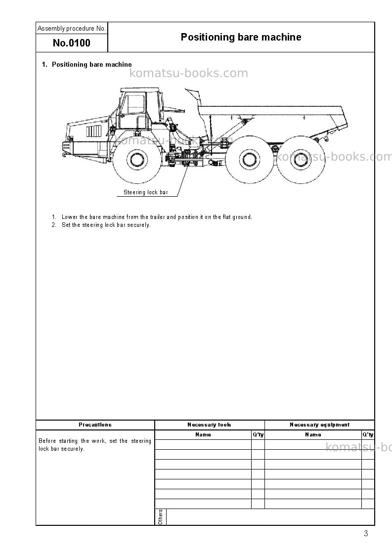 Komatsu hm350-2jpn Field assembly manual cover Page 6 Komatsu hm350-2jpn Field assembly manual cover Page 6