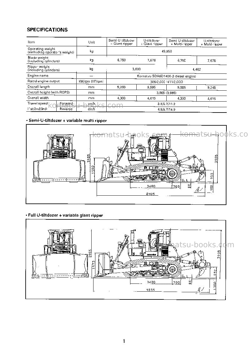 Komatsu d275a-5jpn Field assembly manual cover Page 6 Komatsu d275a-5jpn Field assembly manual cover Page 6