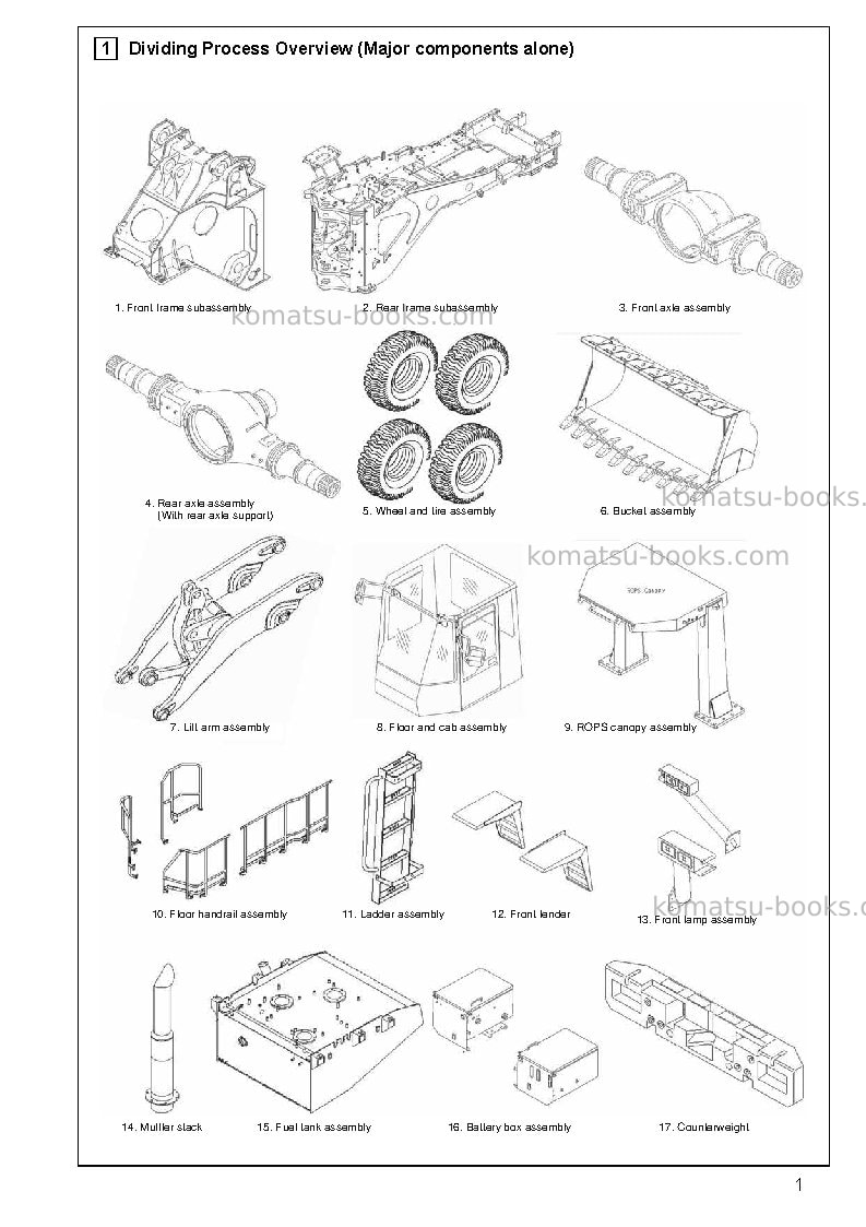 Komatsu wa900-3jpn-e0 Field assembly manual cover Page 6 Komatsu wa900-3jpn-e0 Field assembly manual cover Page 6