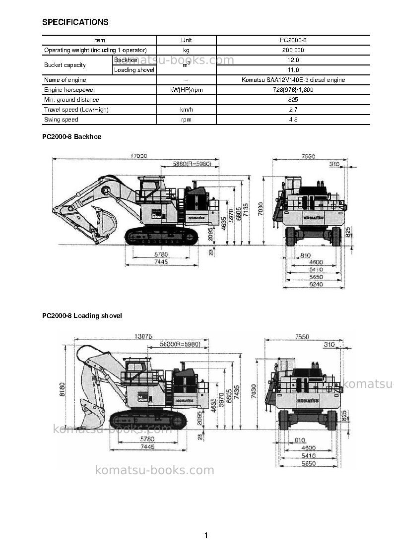 Komatsu pc2000-8jpn--30c degree Field assembly manual cover Page 6 Komatsu pc2000-8jpn--30c degree Field assembly manual cover Page 6