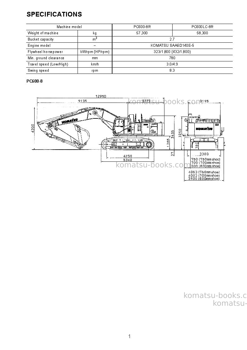 Komatsu pc600-8jpn-r Field assembly manual cover Page 6 Komatsu pc600-8jpn-r Field assembly manual cover Page 6